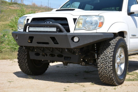 DV8 Offroad 05-15 Toyota Tacoma Front Bumper Winch Ready - Black Powdercoat - FBTT1-01