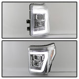 Spyder 11-16 Ford F-250/F-350 V2 Projector Headlights - Light Bar DRL - Chrome PRO-YD-FS11V2-LB-C - 5084705