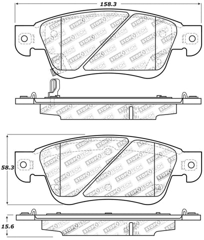 StopTech Performance 07-08 Infiniti G35 2WD Sedan / 08 Infiniti G37 Coupe Front Brake Pads - 309.12870