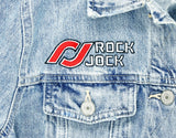 RockJock Jean Jacket w/ Embroidered Logos Front and Back Blue Womens Large - RJ-714000-L