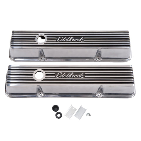 Edelbrock Valve Cover Elite II Series Chevrolet 1959-1986 262-400 CI V8 Low Polished - 4262