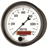 AutoMeter Gauge Speedometer 3-3/8in. 120MPH Elec. Prog. W/ Lcd Odo Old Tyme Wht II - 1287