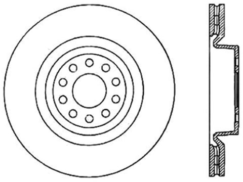 StopTech 04-09 Audi S4 Drilled Right Front Rotor - 128.33087R