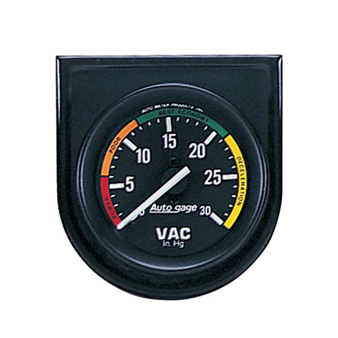 Autometer AutoGage 52.4mm Mechanical 30 In Hg Vacuum Gauge - Black - 2337