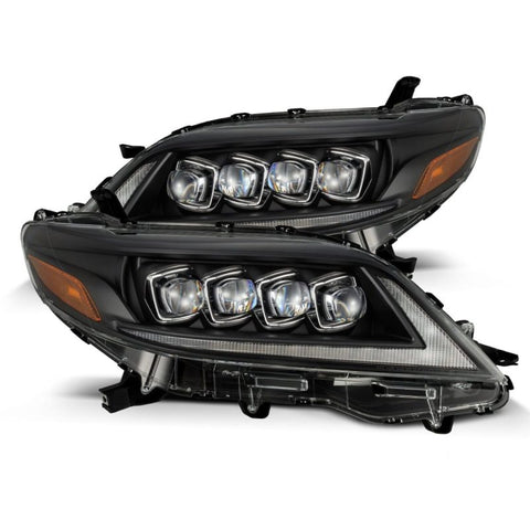 AlphaRex 2011+ Toyota Sienna NOVA LED Proj Headlights Plank Style Black w/Activ Light/Seq Signal/DRL - 880768