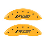 MGP 4 Caliper Covers Engraved Front & Rear Gen 5/RS Yellow finish black ch - 14033SRS5YL