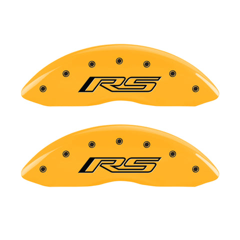 MGP 4 Caliper Covers Engraved Front & Rear Gen 5/RS Yellow finish black ch - 14033SRS5YL