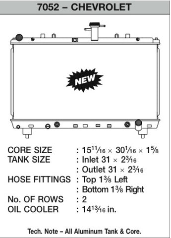 CSF 12-15 Chevrolet Camaro SS Radiator - 7052