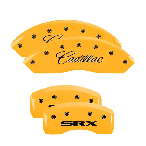 MGP 4 Caliper Covers Engraved Front Cadillac Rear SRX Yellow Finish Black Char 2006 Cadillac SRX - 35002SSRXYL