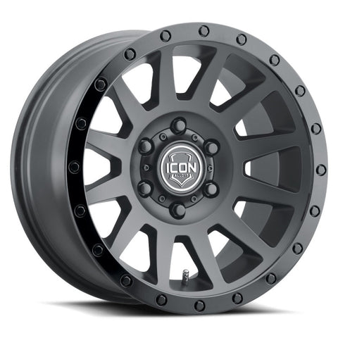 ICON Compression 17x8.5 6x5.5 0mm Offset 4.75in BS 106.1mm Bore Double Black Wheel - 2017858347DB