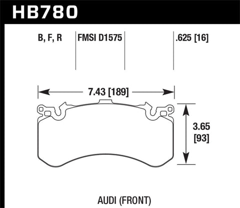 Hawk 2016 Audi A8 Front High Performance Brake Pads - HB780B.625