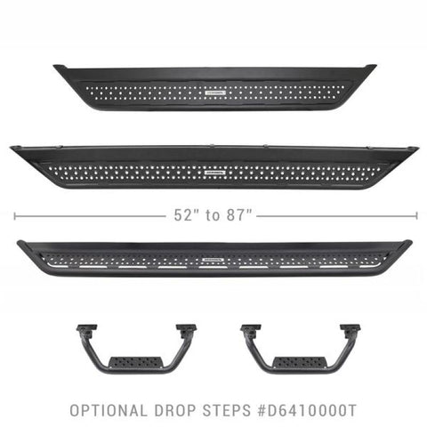 Go Rhino Dominator Extreme D6 SideSteps - Tex Blk - 4in Drop Down Steps (Pair) - D6410000T