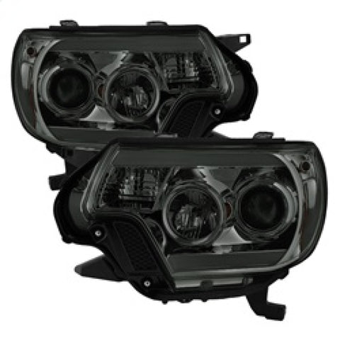 Spyder Toyota Tacoma 12-16 Projector Headlights Light Bar DRL Smoke PRO-YD-TT12-LBDRL-SM - 5081728