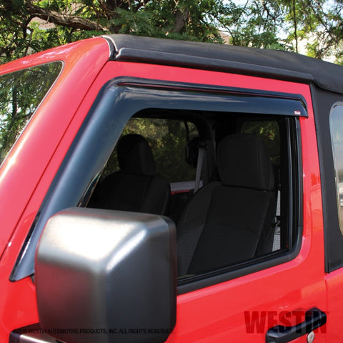 Westin 2018-2019 Jeep Wrangler JL Wade Slim Wind Deflector 2pc - Smoke - 72-51468