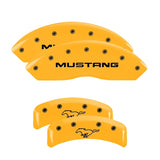 MGP 4 Caliper Covers Engraved Front Mustang Rear Pony Yellow Finish Black Char 2004 Ford Mustang - 10095SMPYYL