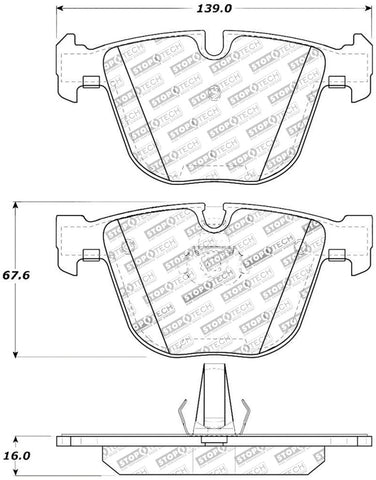 StopTech Street Touring 06-09 BMW M5 E60 / 07-09 M6 E63/E63 Rear Brake Pads - 308.09190