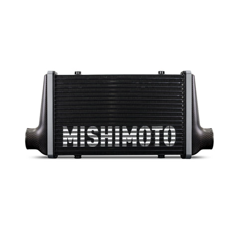 Mishimoto Universal Carbon Fiber Intercooler - Gloss Tanks - 525mm Gold Core - C-Flow - P V-Band - MMINT-UCF-G5G-C-P