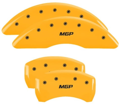 MGP 4 Caliper Covers Engraved Front & Rear MGP Yellow Finish Black Char 2019 Volkswagen Atlas - 11220SMGPYL