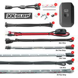 XK Glow Strip Million Color XKCHROME App Undercar Kit (8x24In Tube + 6x10In Strip + 4x36In) - KS-Car-Pro