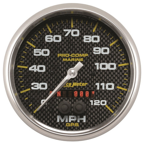 Autometer Marine Carbon Fiber 5in 120mph GPS Speedometer - 200646-40