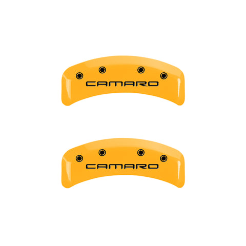 MGP 4 Caliper Covers Engraved F & R Gen 4/Camaro Yellow Finish Black Char 1997 Chevrolet Camaro - 14026SCA4YL