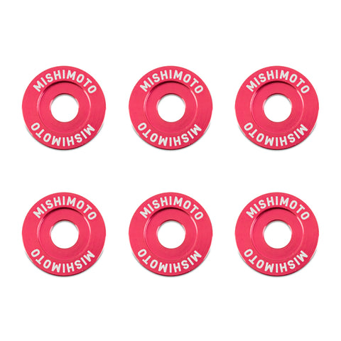 Mishimoto Small Fender Washer Kit (6pcs) - Red - MMFW-SM-6RD