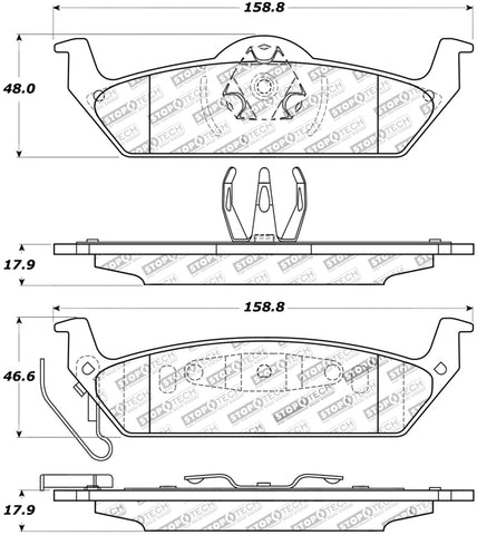 StopTech Street Touring 10-11 Ford F-150 Rear Brake Pads - 308.10120