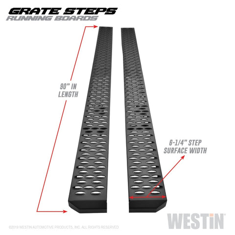 Westin Grate Steps Running Boards 90 in - Textured Black - 27-74745