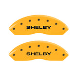 MGP 4 Caliper Covers Engraved Front Shelby Rear Snake Yellow Finish Black Char 2003 Ford Mustang - 10017SSBYYL