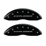 MGP 4 Caliper Covers Engraved Front & Rear Explorer Black finish silver ch - 10215SXPLBK