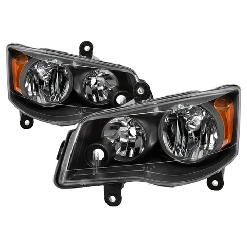 xTune 11-17 Dodge Grand Caravan OEM Style Headlights - Black (HD-JH-CHRTC08-AM-BK) - 9042492