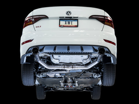 AWE Tuning 18-21 Volkswagen Jetta GLI Mk7 Track Exhaust - Chrome Silver Tips (Fits High-Flow DP) - 3015-22068