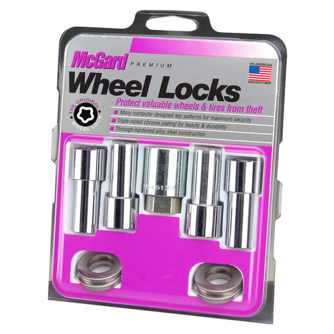 McGard Wheel Lock Nut Set - 4pk. (X-Long Shank) M12X1.5 / 13/16 Hex / 2.165in. Length - Chrome - 23185