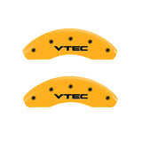 MGP 4 Caliper Covers Engraved Front & Rear Vtech Yellow finish black ch - 20218SVTCYL