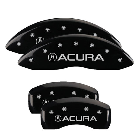 MGP 4 Caliper Covers Engraved Front & Rear Acura Black finish silver ch - 39011SACUBK