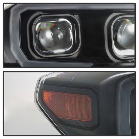 xTune Toyota Tacoma 16-18 DRL Light Bar Projector Headlights - Black PRO-JH-TTA16-LBDRL-BK - 9039256