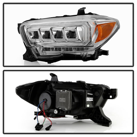 Spyder 16-20 Toyota Tacoma Halogen Model Only High-Power LED Headlights - Chrome PRO-YD-TT16HALAP-C - 5088369