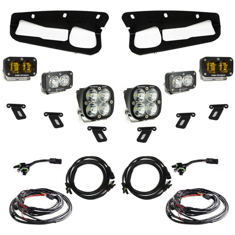 Baja Designs 21-22 Ford Bronco w/Steel Bumper S2 SAE Sportsmen Fog Pocket Light Kit - Amber - 448178