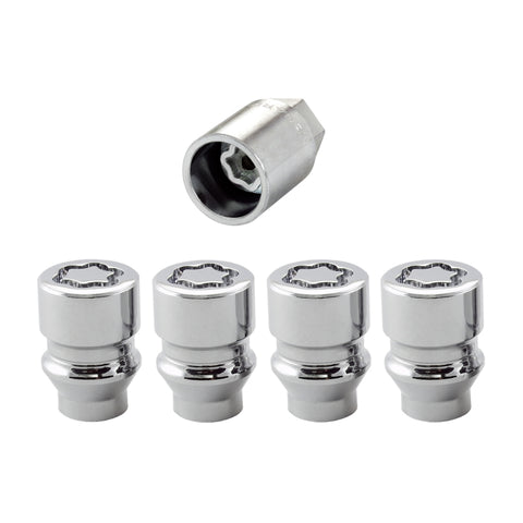 McGard Wheel Lock Nut Set - 4pk. (Uni-Lug) M12X1.5 / 13/16 Hex / .197in. Shank / 1.375in. L - Chrome - 24022