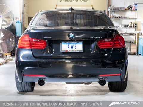 AWE Tuning BMW F3X 335i/435i Touring Edition Axle-Back Exhaust - Diamond Black Tips (102mm) - 3010-33030