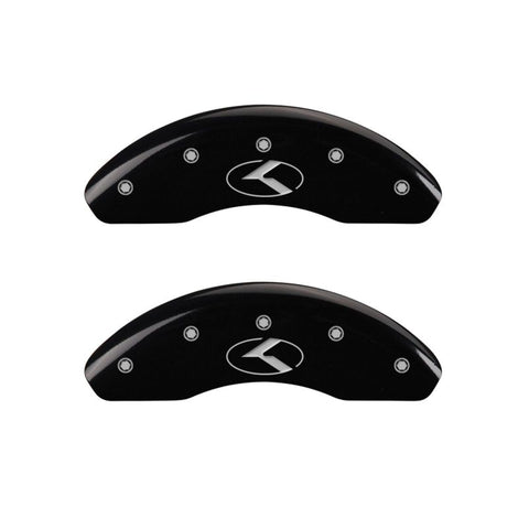 MGP 4 Caliper Covers Engraved Front & Rear Circle K/Kia Black finish silver ch - 21175SCRKBK