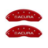 MGP 4 Caliper Covers Engraved Front Acura Engraved Rear TLX Red finish silver ch - 39018STLXRD