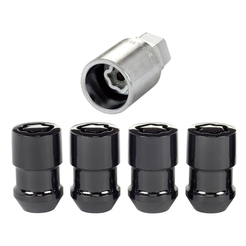 McGard Wheel Lock Nut Set - 4pk. (Cone Seat) M12X1.5 / 19mm & 21mm Dual Hex / 1.46in. Length - Black - 24026