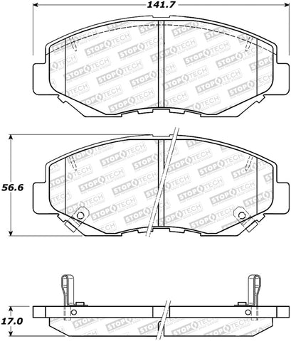 StopTech Sport Brake Pads w/Shims & Hardware - Front - 309.09141