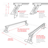 Go Rhino 15-22 Ford F-150 / 07-21 Toy. Tundra XRS Cross Bars Kit - Tex Blk (Attch Tonneau Cvr T-Trk) - 5935015T