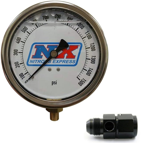 Nitrous Express Nitrous Pressure Gauge 4in-High Accuracy 8AN - 15543