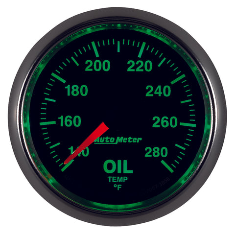 Autometer GS Series 2-1/16in Oil Temperature Gauge 140-280 Degrees Electric Full Sweep - 3856