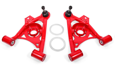 BMR 79-93 Mustang Fox Lower Control A-Arm Front w/ Spring Pocket/Tall Ball Joint - Red - AA037R