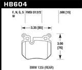 Hawk 08-13 BMW 135i 3.0L Base Rear ER-1 Brake Pads - HB604D.598