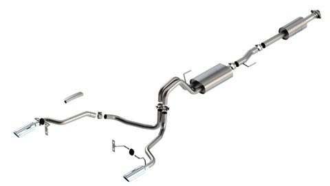 Borla F-150 2021 3.3L CC SB EC STB XL/XLT/Lariat/KR/Plnm/LTD 3/2.25 SRE Cat-Back S-Type Chrome Tips - 140878